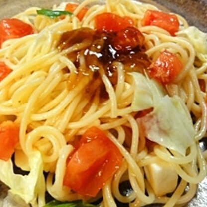 トマトとポン酢ジュレの酸味がとてもマッチして、夏のパスタにピッタリでした。また作ります、ご馳走様でした。